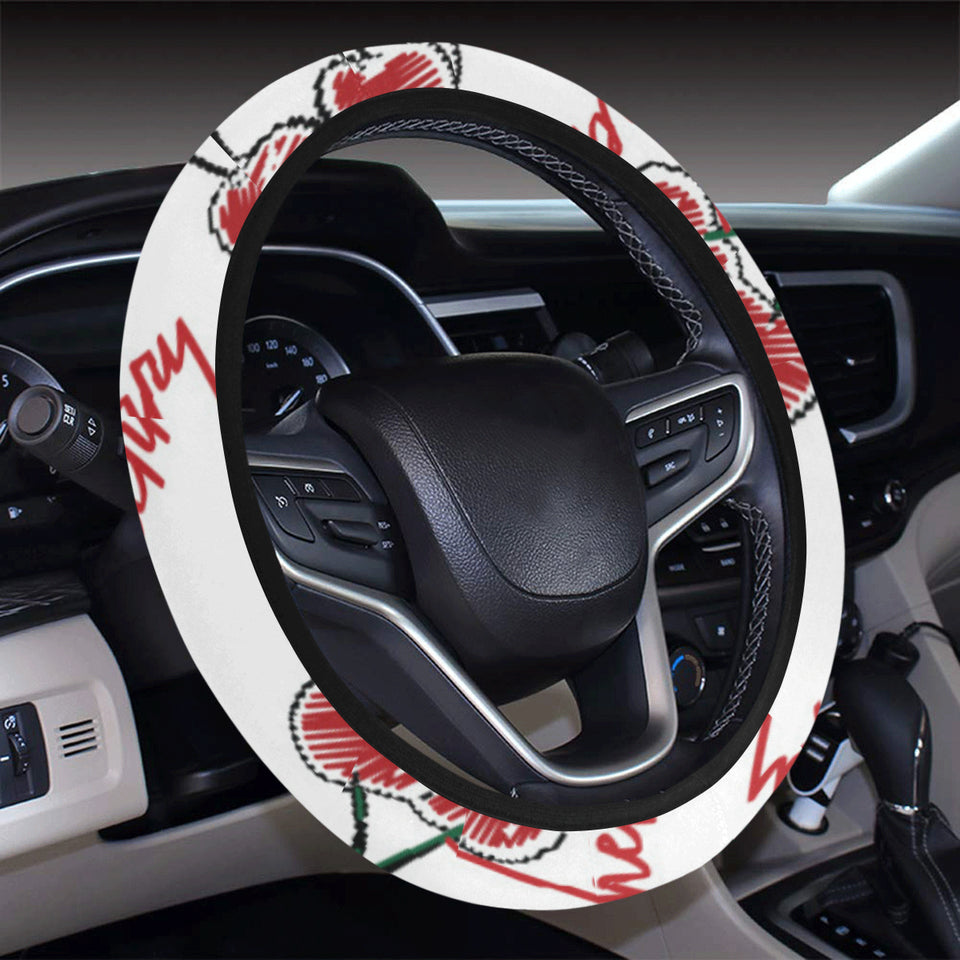 Hand drawn cherry pattern Car Steering Wheel Cover