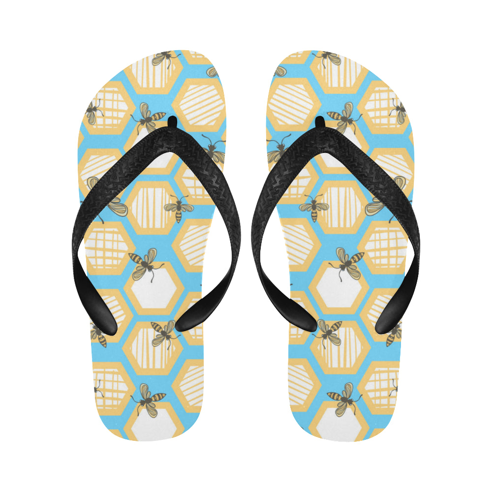 Bee honeycomb pattern Unisex Flip Flops