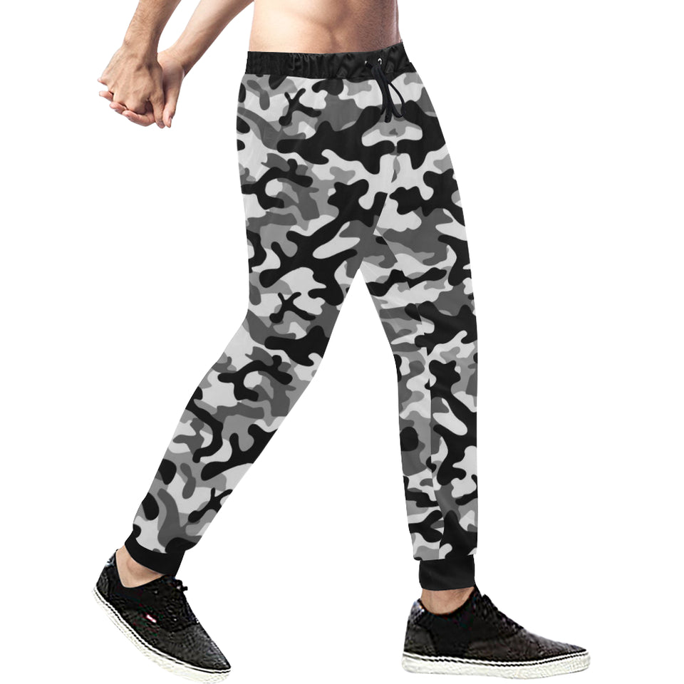 Black white camouflage pattern Unisex Casual Sweatpants