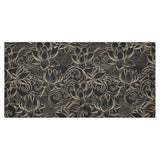 luxurious gold lotus waterlily black background Tablecloth