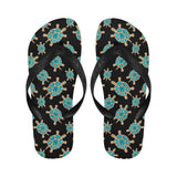 Sea turtle blue stone pattern Unisex Flip Flops