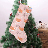 Cute fox pattern pink background Christmas Stocking
