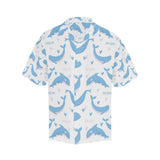 Blue whale pattern Men's All Over Print Hawaiian Shirt
