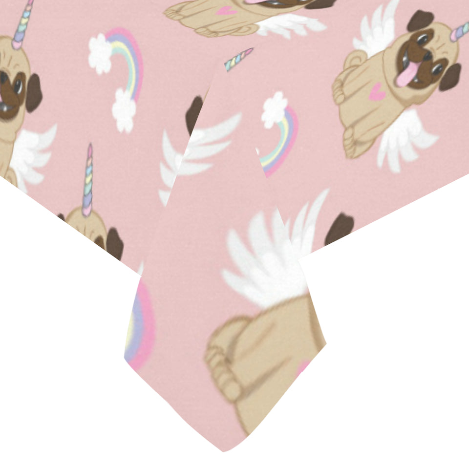 Cute Unicorn Pug Pattern Tablecloth