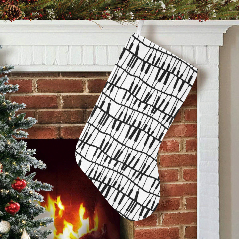 Piano Pattern Print Design 03 Christmas Stocking
