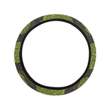 Hop pattern black background Car Steering Wheel Cover