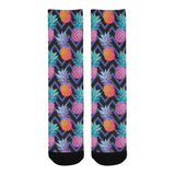 Pineapples pattern zigzag background Crew Socks