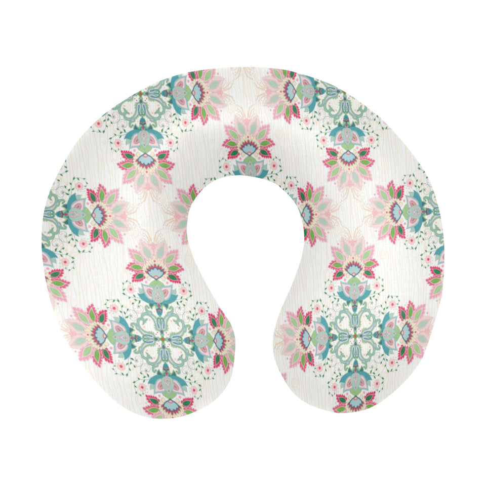 Square floral indian flower pattern U-Shaped Travel Neck Pillow