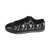 Saxophone music notes treble clef black white them Men's Low Top Canvas Shoes Black