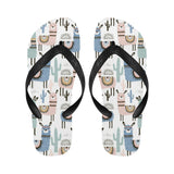 lama Alpaca cactus hand drawn pattern Unisex Flip Flops