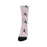 Beautiful toucan flower leaves Crew Socks