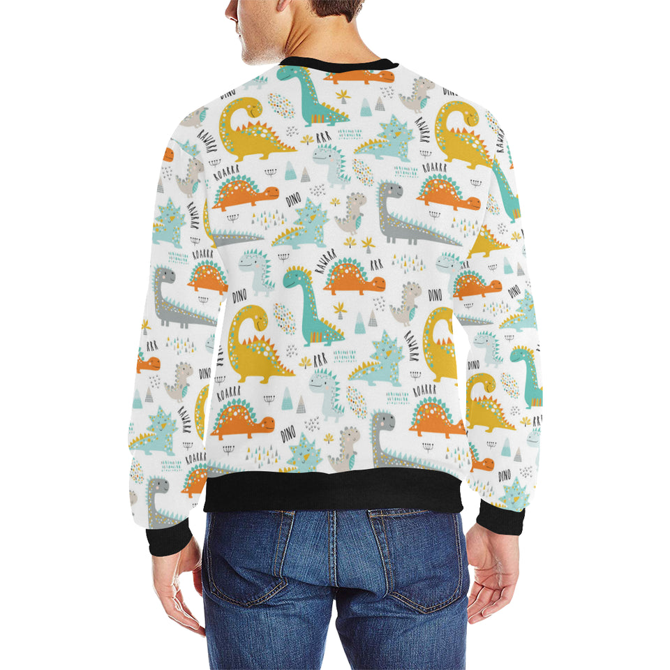 Cute funny kids dinosaurs pattern Men's Crew Neck Sweatshirt