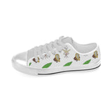 Color hand drawn cacao pattern Men's Low Top Shoes White