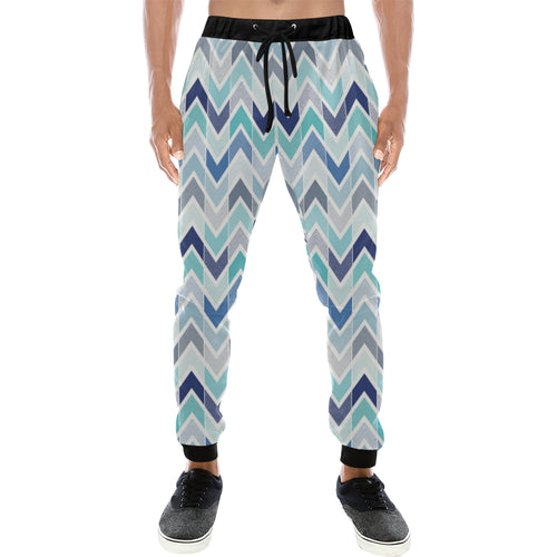 zigzag  chevron blue pattern Unisex Casual Sweatpants
