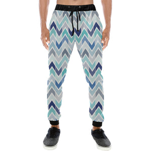 zigzag  chevron blue pattern Unisex Casual Sweatpants