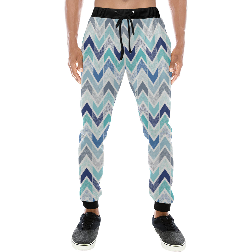 zigzag  chevron blue pattern Unisex Casual Sweatpants