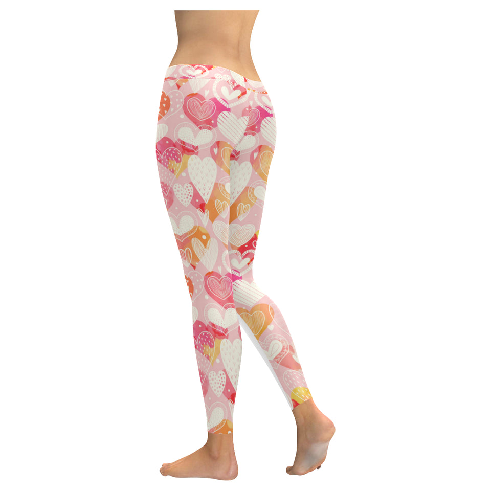 Hand drawn heart design pattern Women's Legging Fulfilled In US