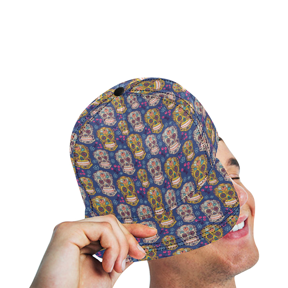 Sugar skull flower pattern All Over Print Snapback Cap