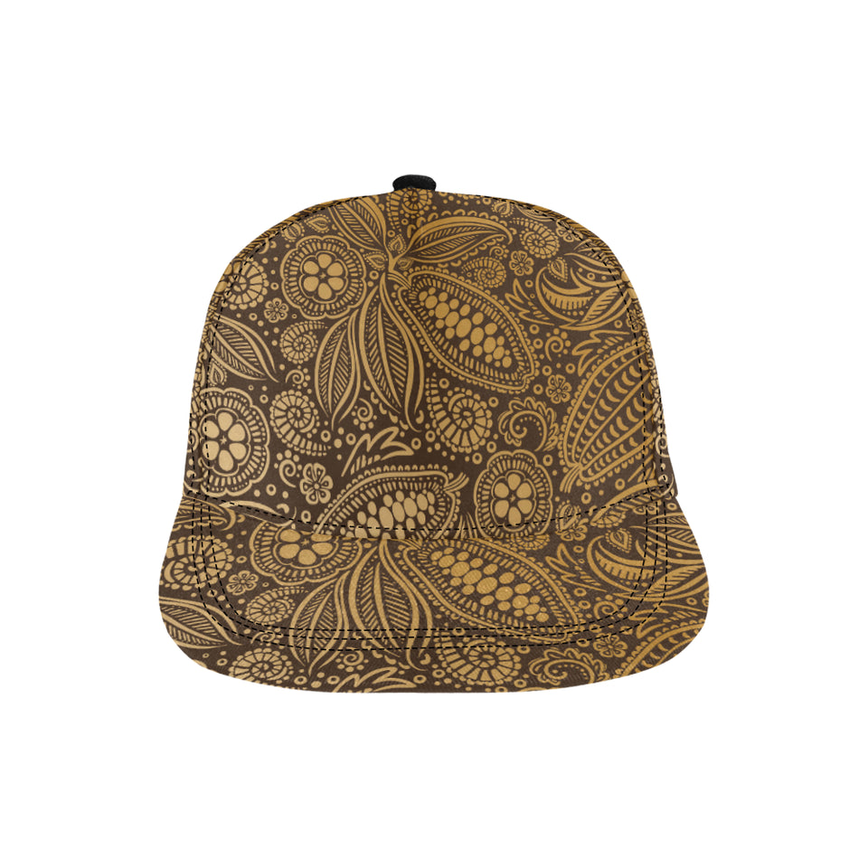 cacao beans tribal polynesian pattern background All Over Print Snapback Cap