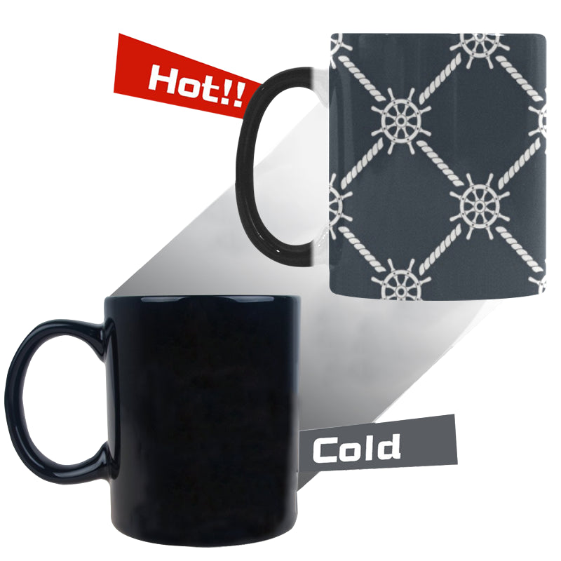 nautical steering wheel rope pattern Morphing Mug Heat Changing Mug