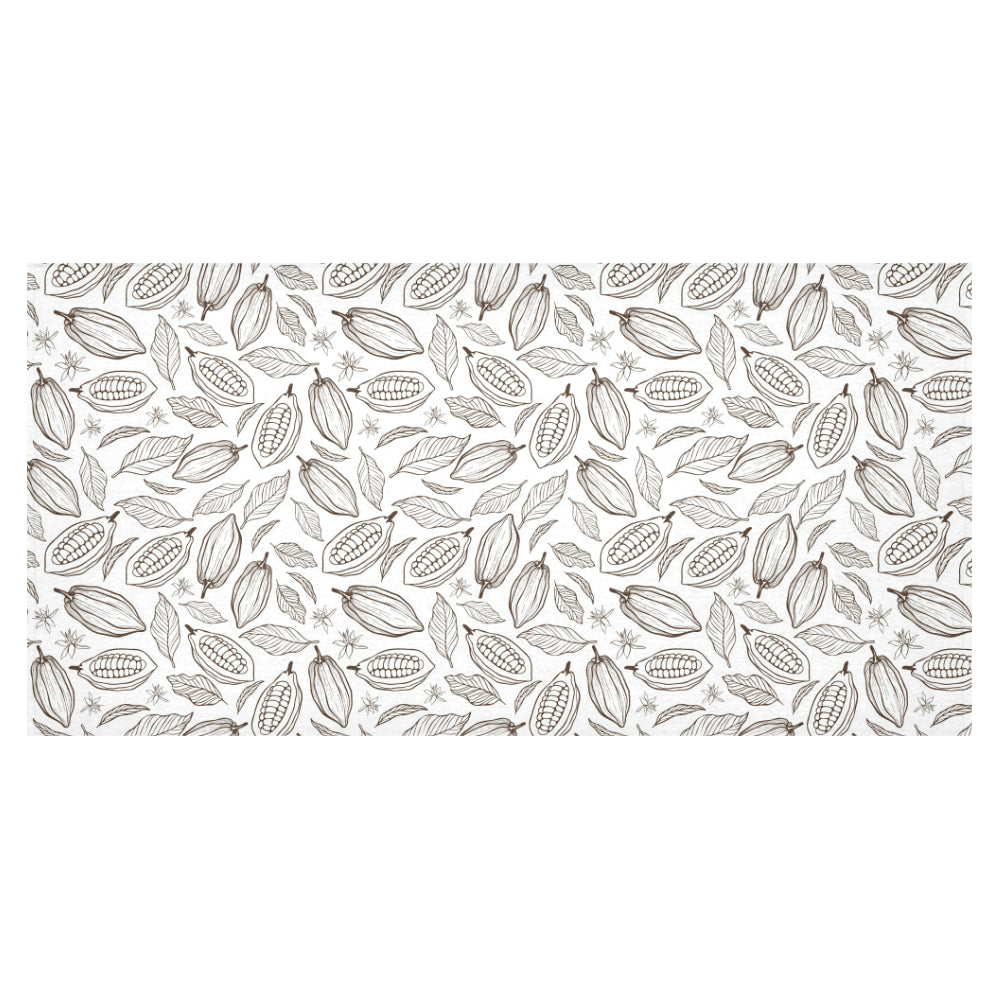 cacao beans leaves pattern Tablecloth