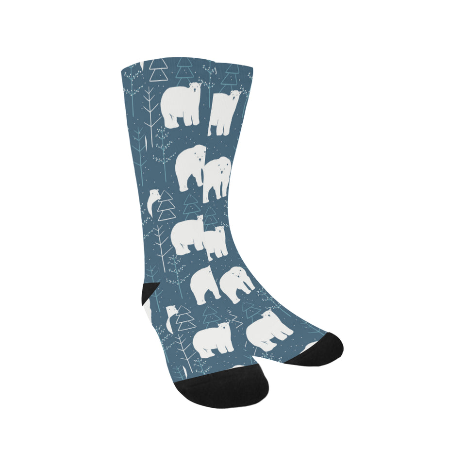 polar bear mother her child pattern Crew Socks