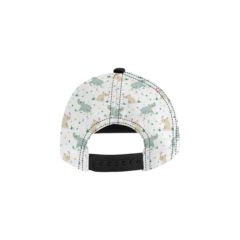 Cute Rhino pattern All Over Print Snapback Cap