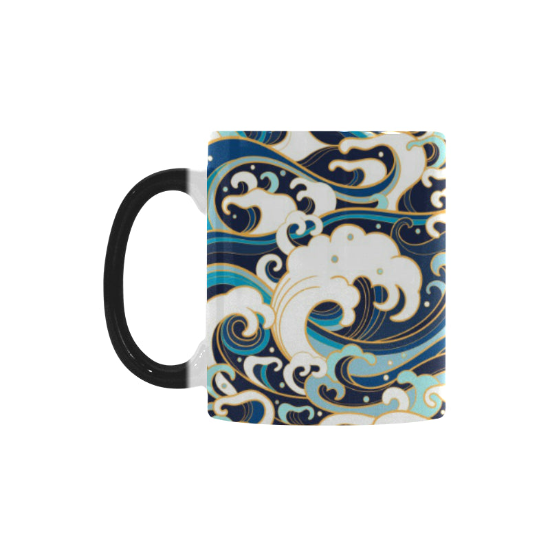 Japanese wave pattern Morphing Mug Heat Changing Mug