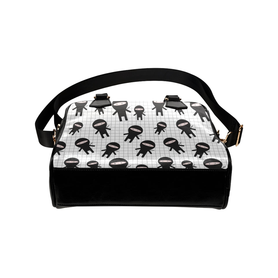 Ninja pattern plaid background Shoulder Handbag
