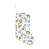 Siberian husky and colorful circle pattern Christmas Stocking