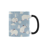Cute polar bears Christmas decoration pattern Morphing Mug Heat Changing Mug