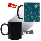 Snowflake pattern dark background Morphing Mug Heat Changing Mug