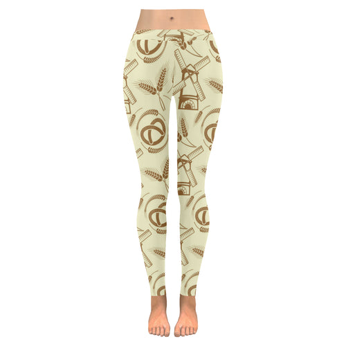 Windmill Wheat pattern Women's Legging Fulfilled In US