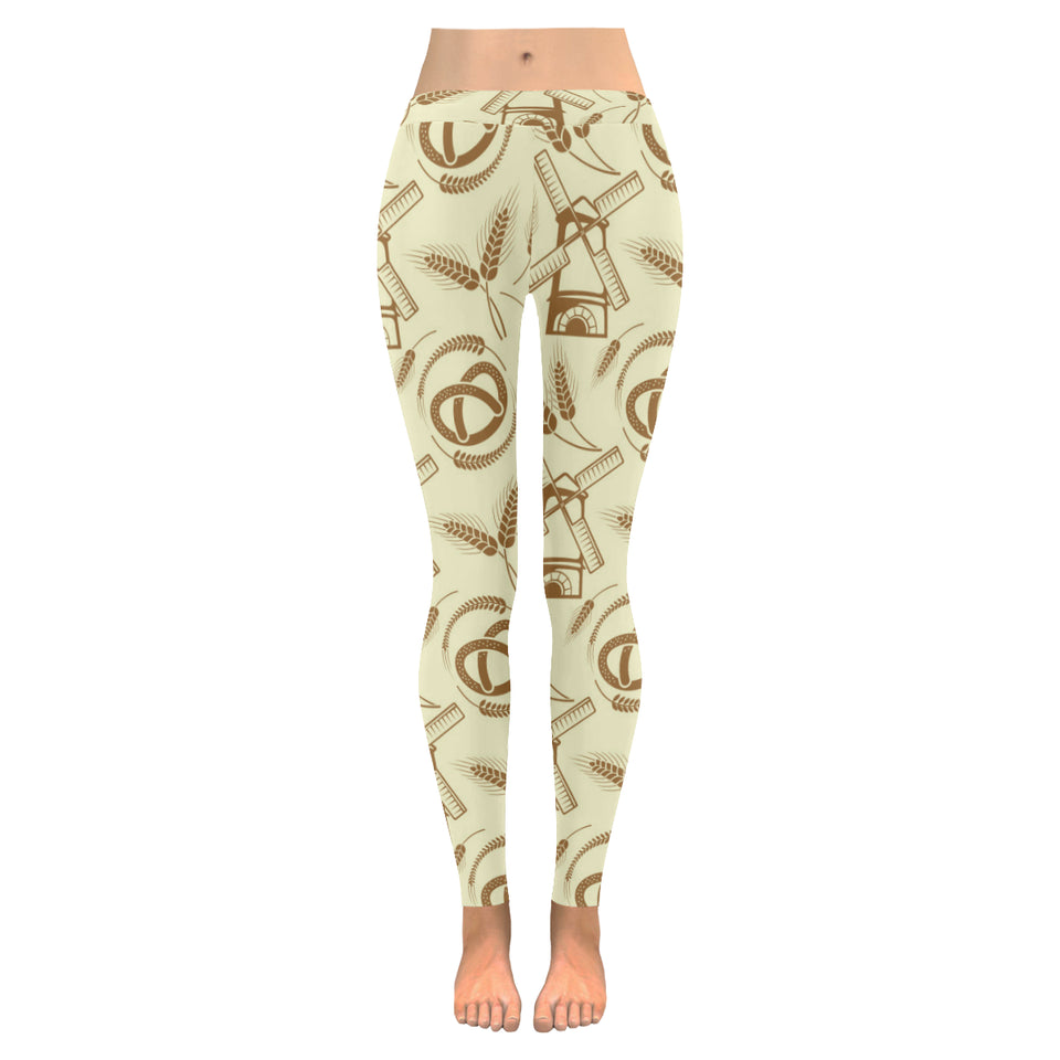 Windmill Wheat pattern Women's Legging Fulfilled In US