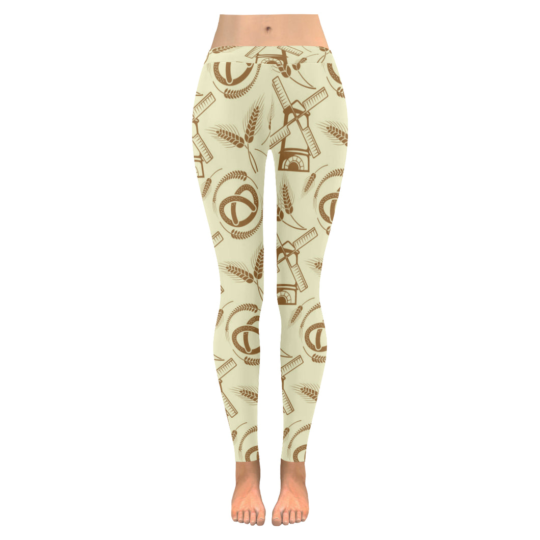 Windmill Wheat pattern Women's Legging Fulfilled In US