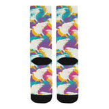 Colorful crow illustration pattern Crew Socks