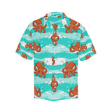 Octopuses sea wave background Men's All Over Print Hawaiian Shirt