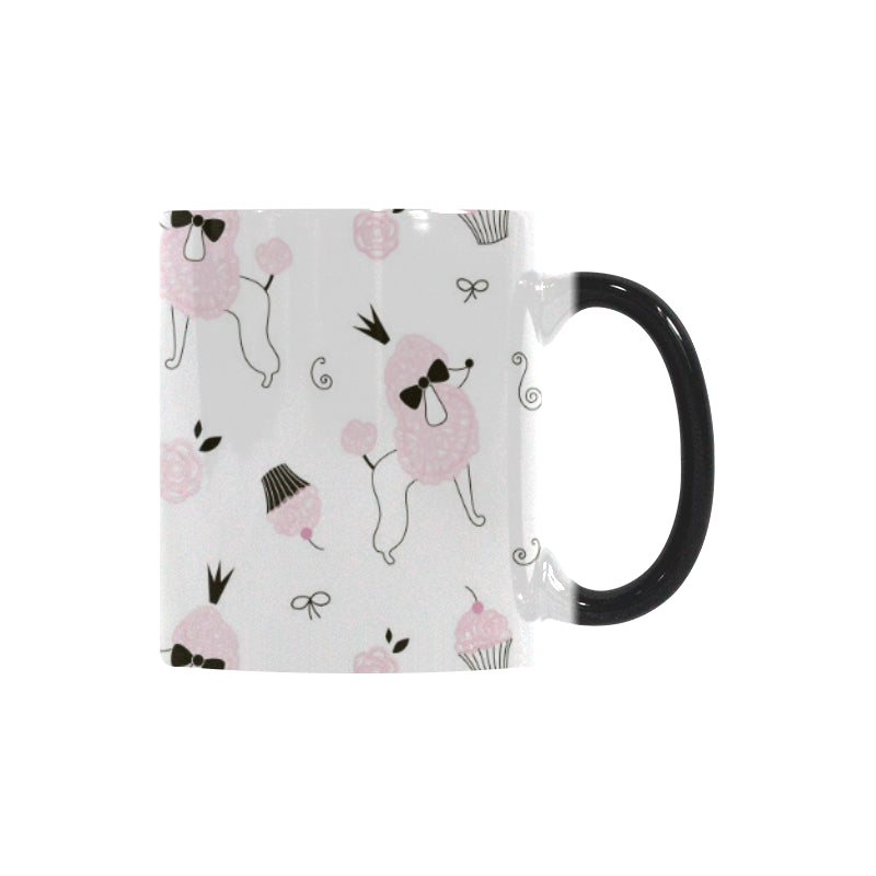 Poodle dog rose cake pattern Morphing Mug Heat Changing Mug