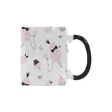 Poodle dog rose cake pattern Morphing Mug Heat Changing Mug
