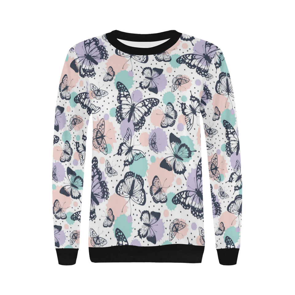 Butterfly pattern Women's Crew Neck Sweatshirt