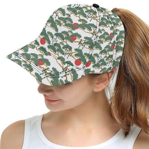 Bonsai red sun japanese pattern All Over Print Snapback Cap