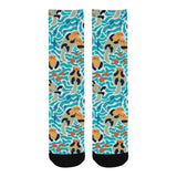 Cute sea otters fishe sea urchin pattern Crew Socks