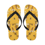 Bee flower pattern Unisex Flip Flops
