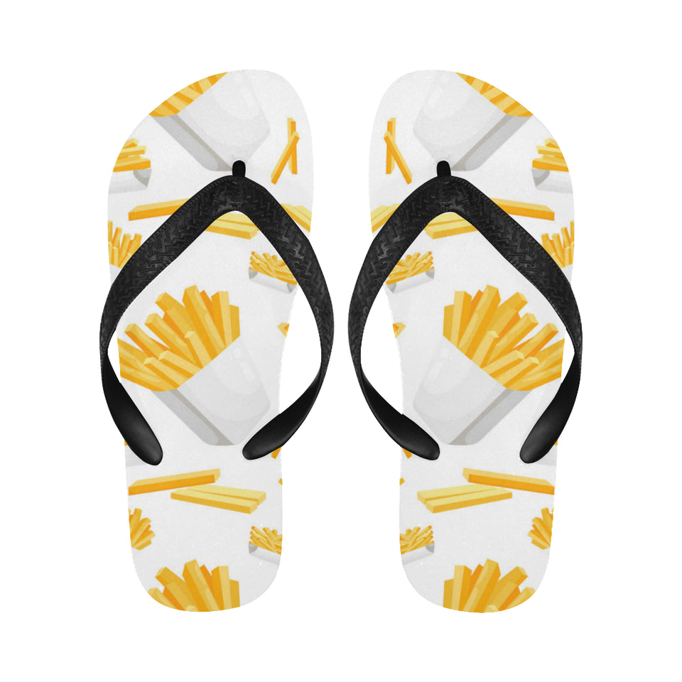 French fries white paper box pattern Unisex Flip Flops