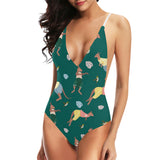 Kangaroo leaves pattern Women's One-Piece Swimsuit