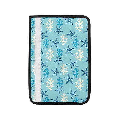 Blue starfish coral reef pattern Car Seat Belt Cover