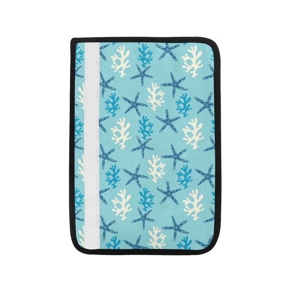 Blue starfish coral reef pattern Car Seat Belt Cover