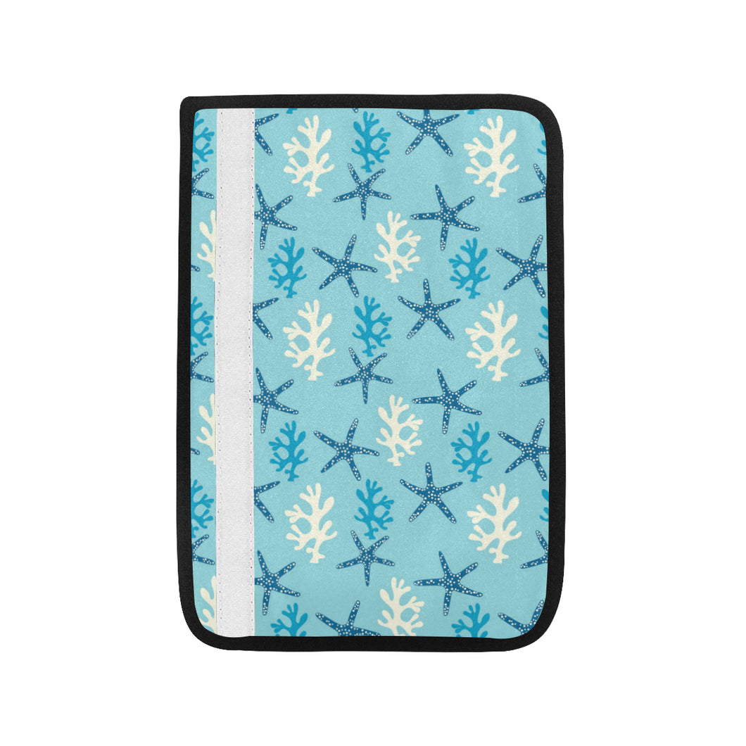 Blue starfish coral reef pattern Car Seat Belt Cover