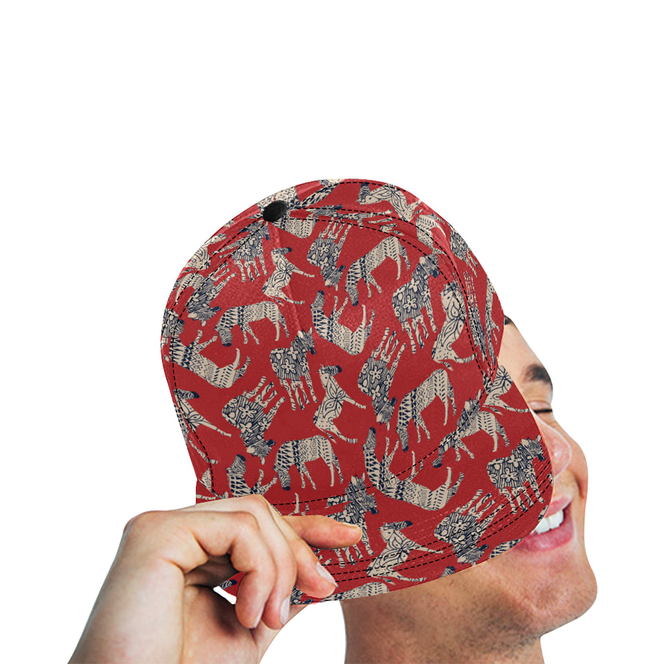 Zebra abstract red background All Over Print Snapback Cap