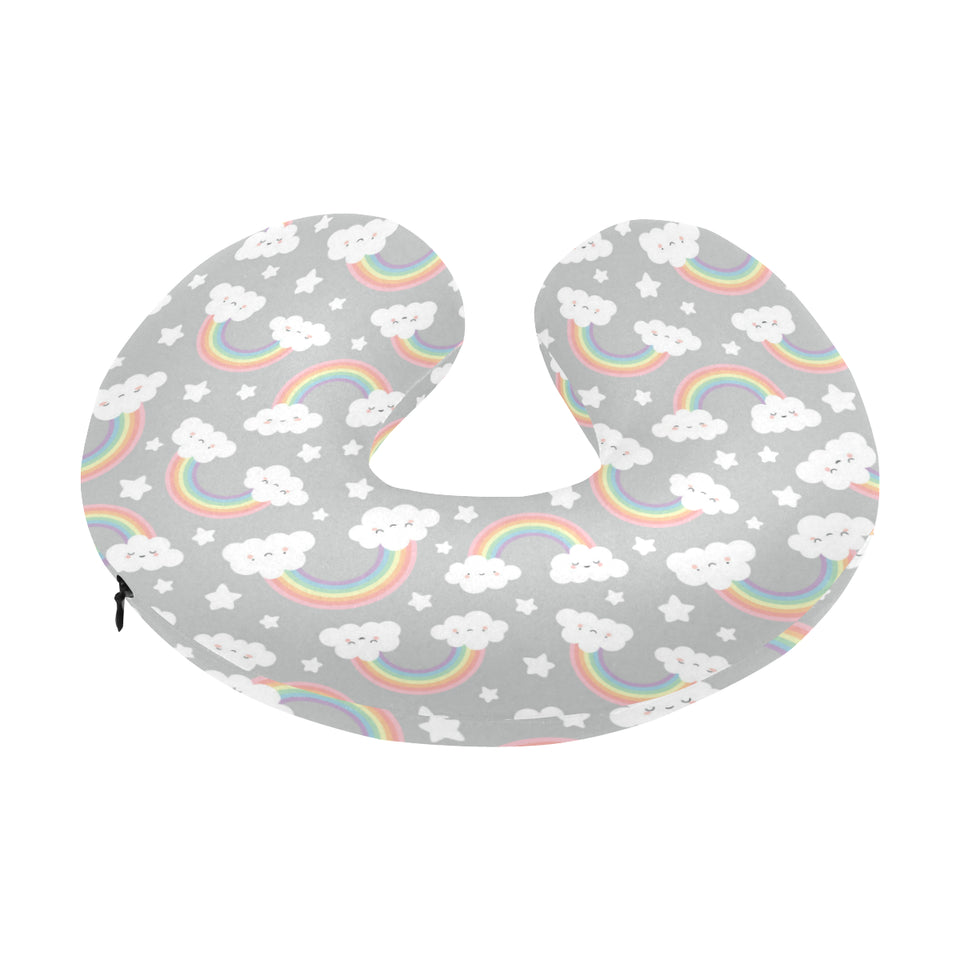Cute rainbow clound star pattern U-Shaped Travel Neck Pillow